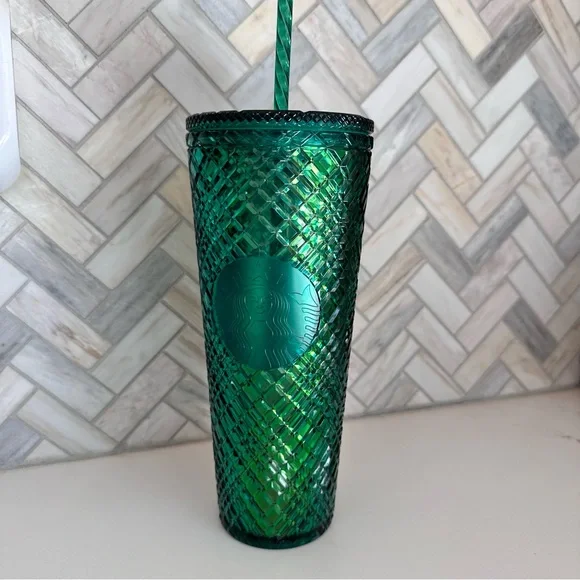 Like New Starbucks Emerald Jeweled Tumbler Cup - Picture 2 of 5